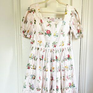MOME Brand Custom Botanical Print Mid Dress Size M